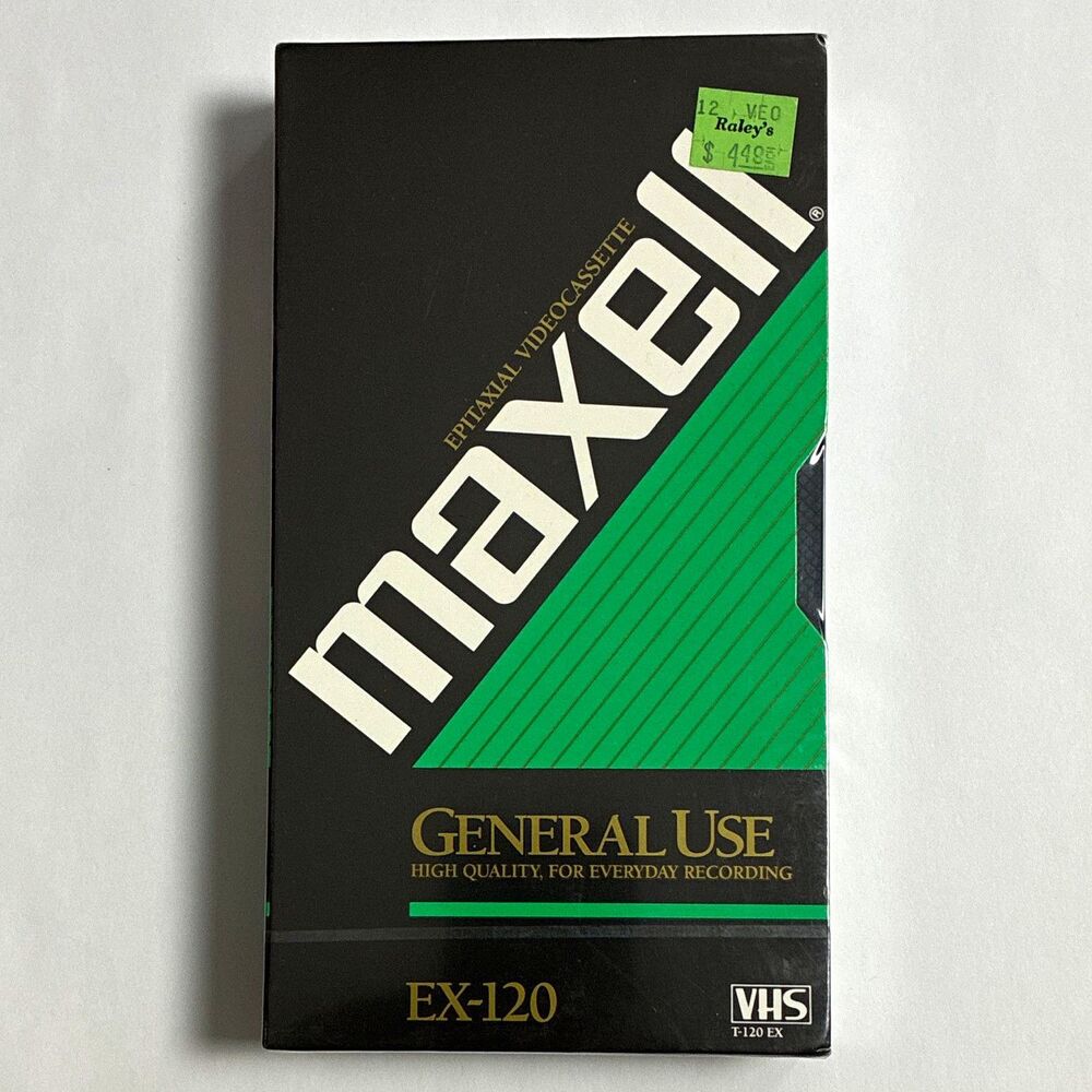 New Maxell EX-120 VHS Recordable Blank Videocassette Tape 120 min Factory Sealed